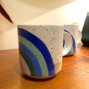 Commune x Anthropologie hand painted rainbow mugs